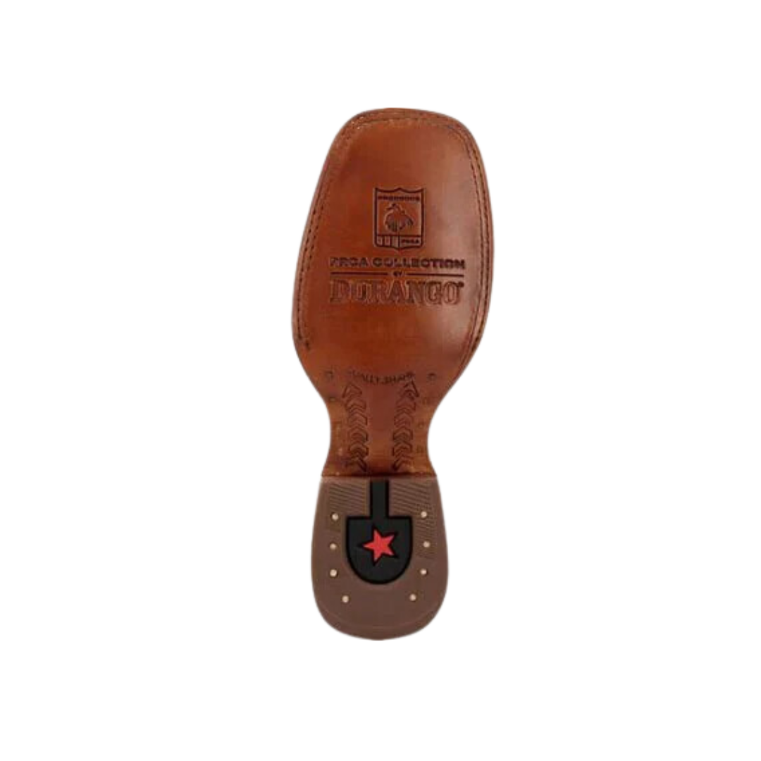 Rocky Boot Unisex Durango Collection Roughout Western Whiskey Tobacco And Aqua Boot