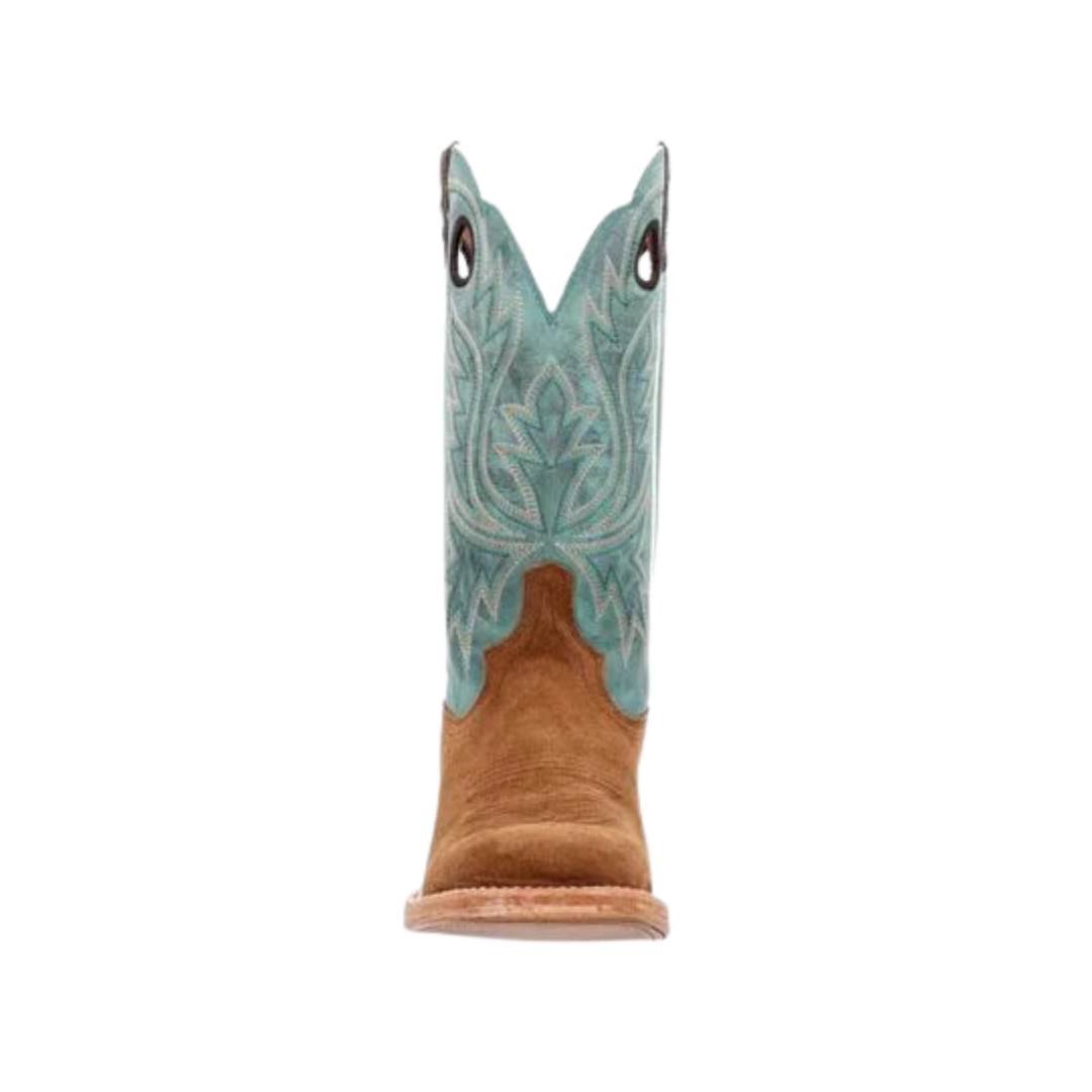 Rocky Boot Unisex Durango Collection Roughout Western Whiskey Tobacco And Aqua Boot