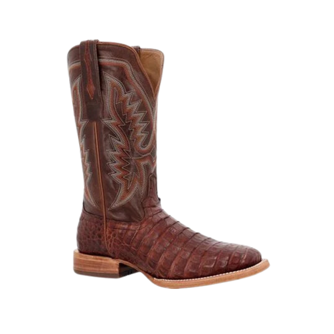 Rocky Boot Unisex Durango Collection Caiman Belly Western Cognac And Cigar Boots
