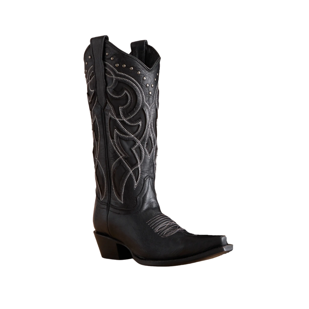 Circle G Women's Studded Leather Black Boots