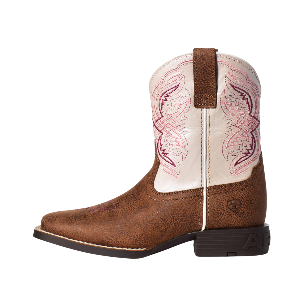 Ariat Youth Girl'd Double Kicker Western Light Brown Boots