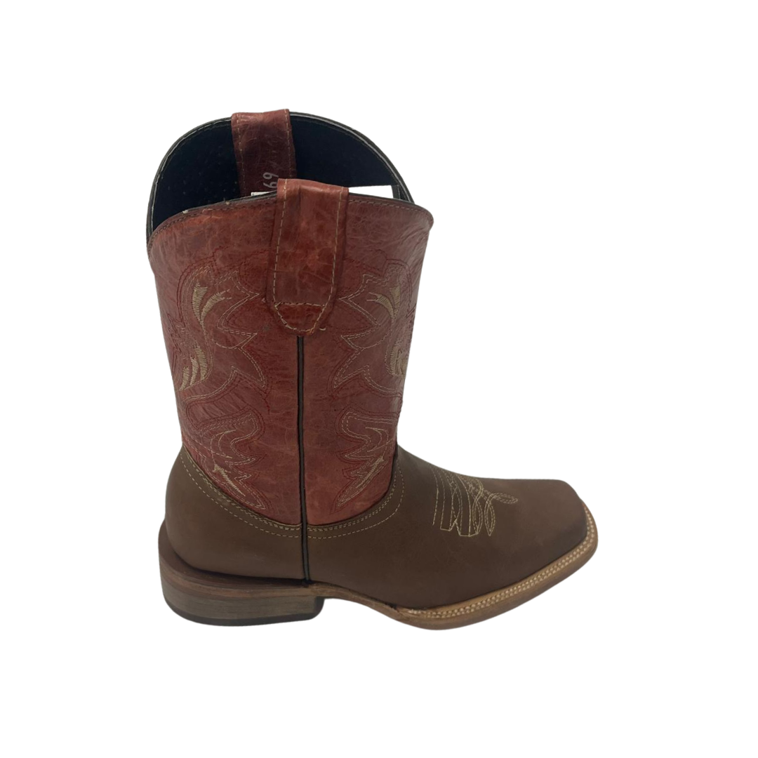 Pecos Bill Youth Boy's Square Toe Wine Top Boots