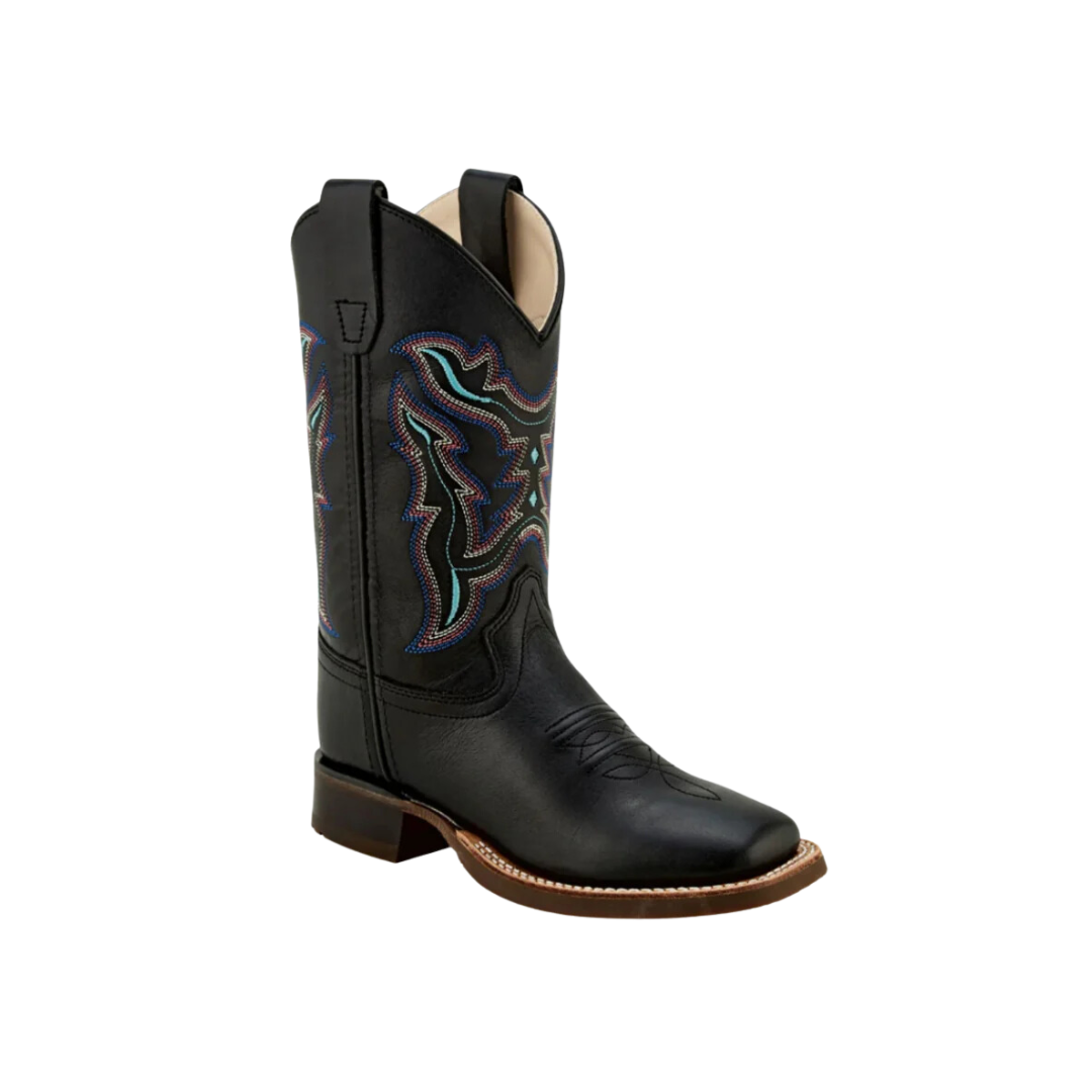 Old West Kid's Cowboy Black Boots