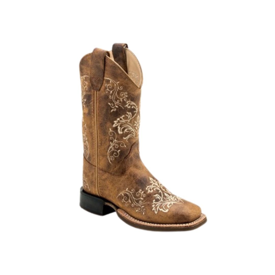 Old West Kid's Burnt Tan Boots