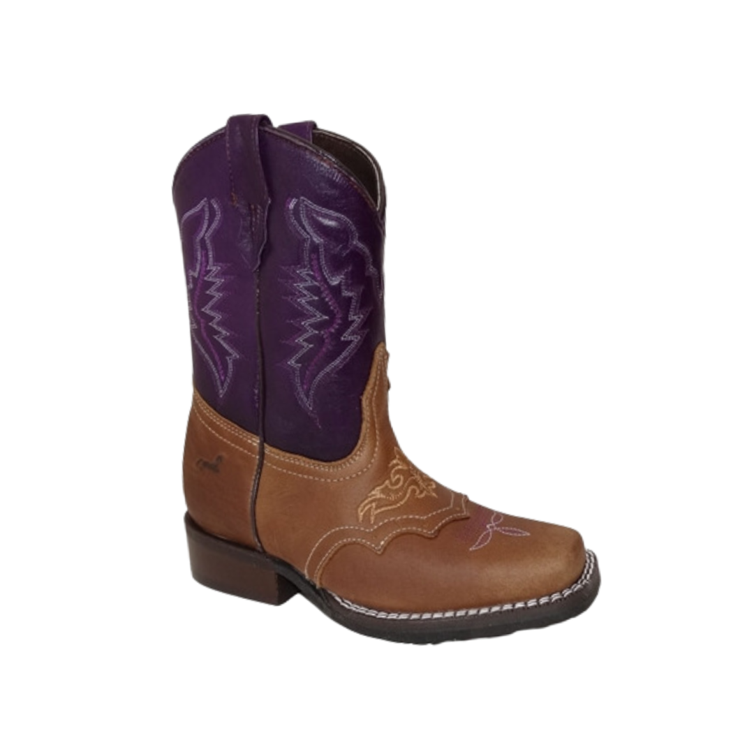 International M Youth Boy's Laton Square Toe Brown Boots