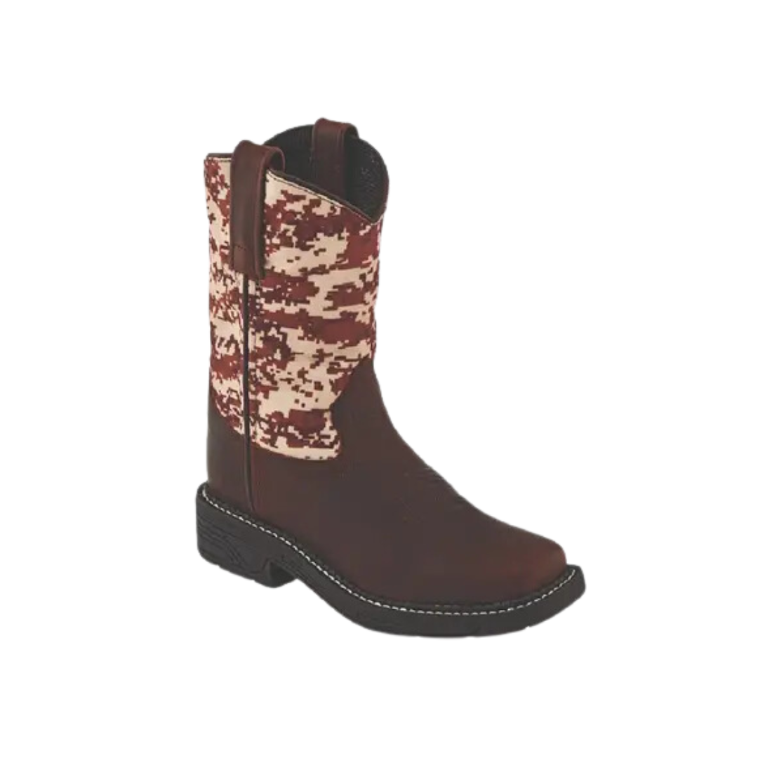 Old West Toddlers Digital Camo Work Dark Brown Boot.