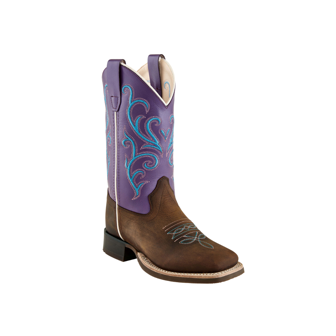 Old West Youth Unisex Western Purple Boots
