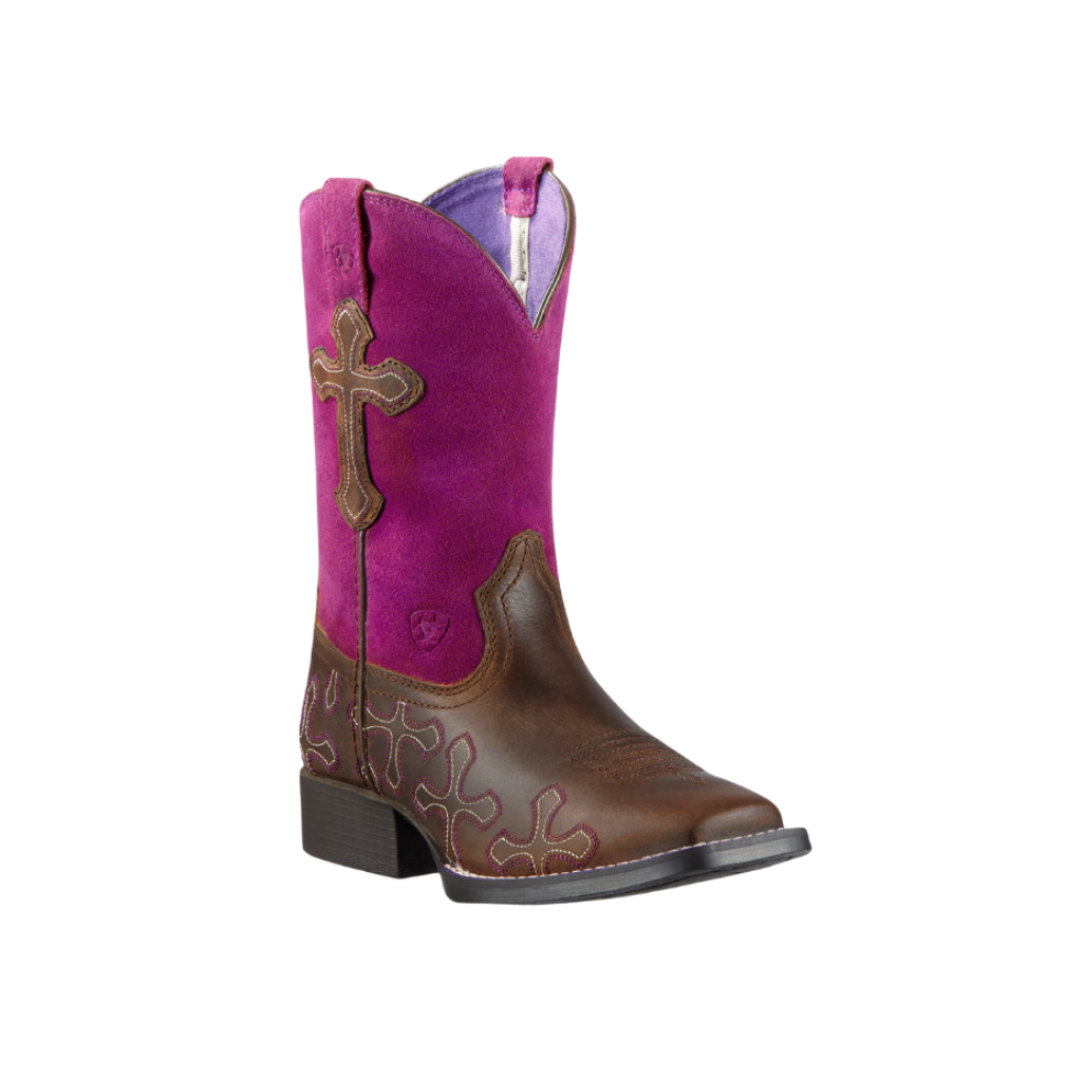 Ariat Youth Girl's Crossroads Western Fuchsia Boots