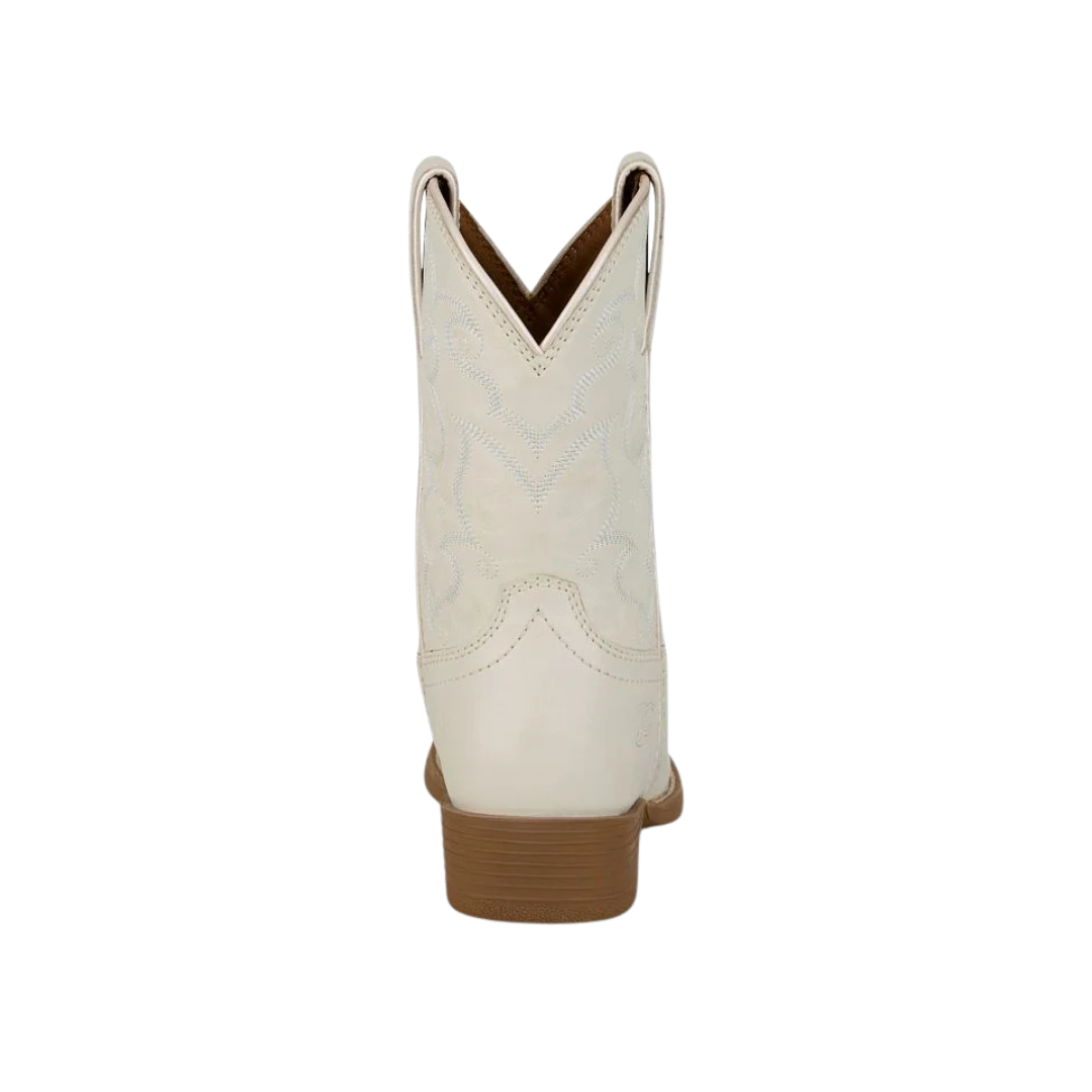Justin Youth Girl's Bronci Snip Toe Ivory Boots