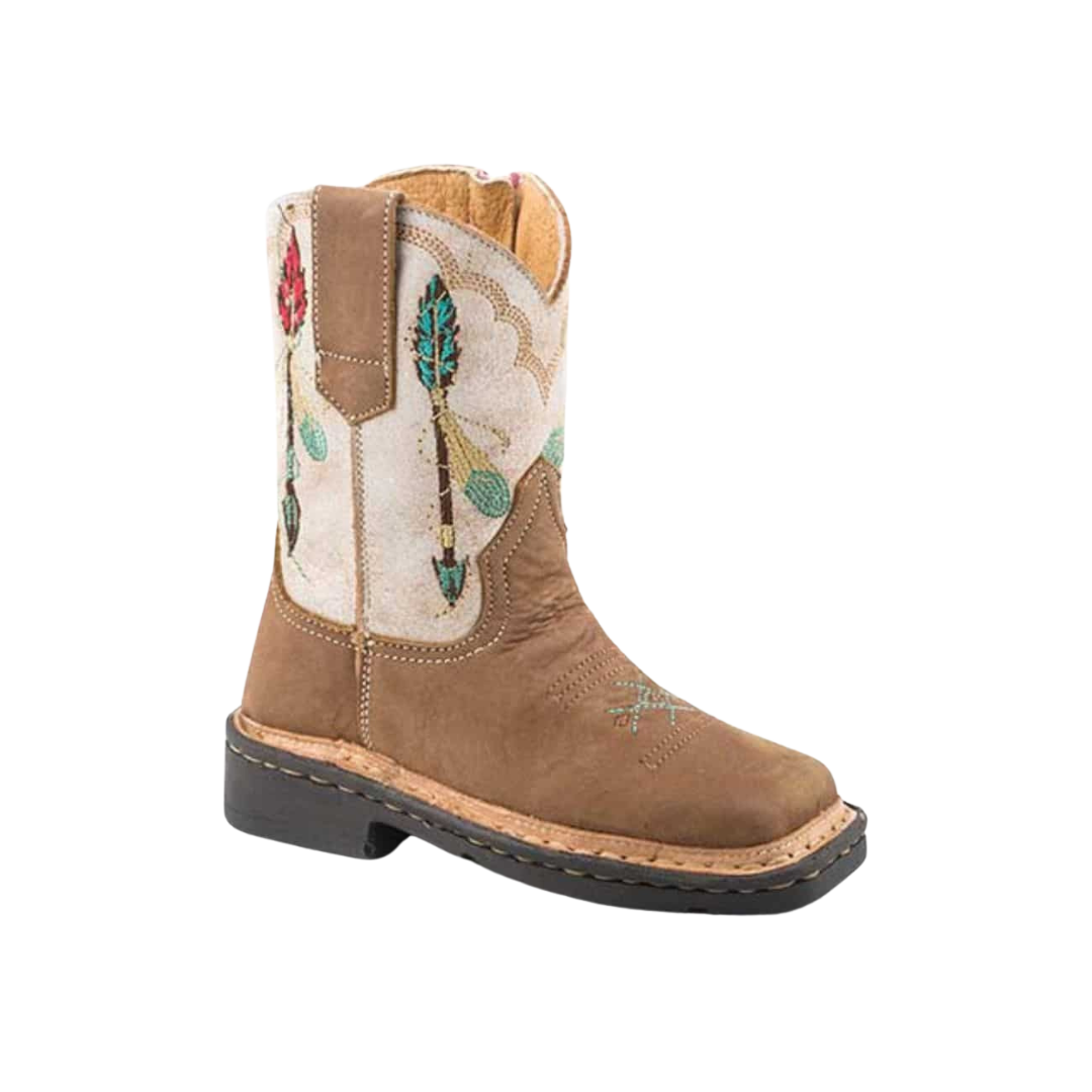 Roper Toddler Girl's Arrow Feather Brown Boots