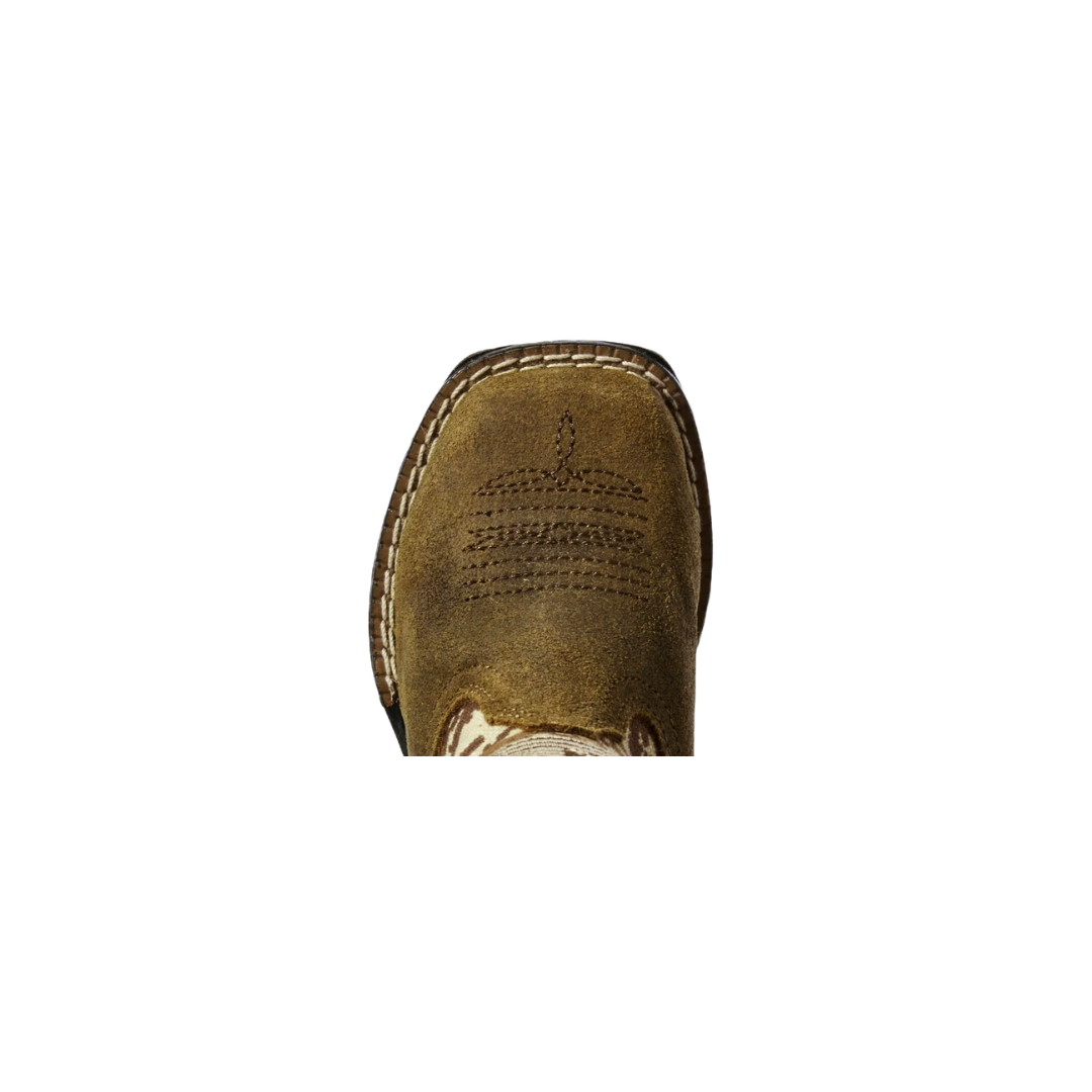 Ariat Toddler Boy's Lil' Stompers Dallas Flag Embroidered Brown Boots