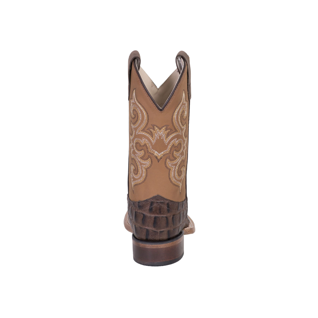 Old West Boots Youth Boy's Square Toe Western Brown Boots
