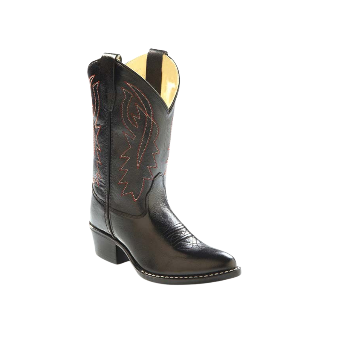Old West Boots Boys Black Embroidered Boot