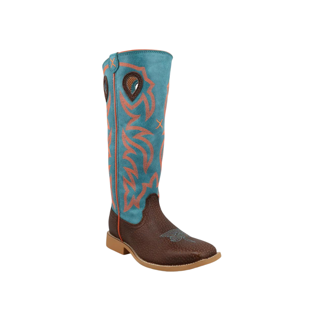 Twisted X Youth Unisex Bucaroo Leather Blue Boots