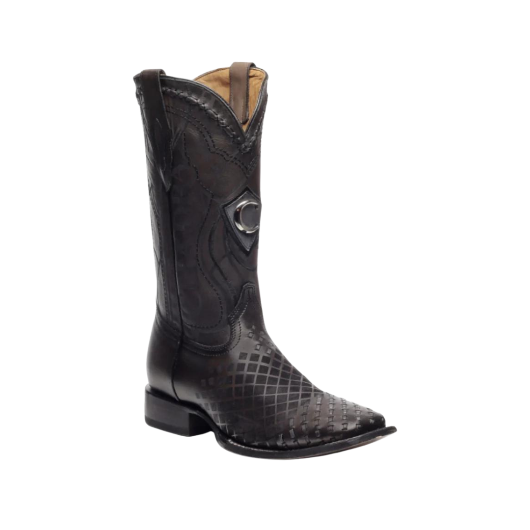 Cuadra Men's Over Black Lasser & Embroidery Boot