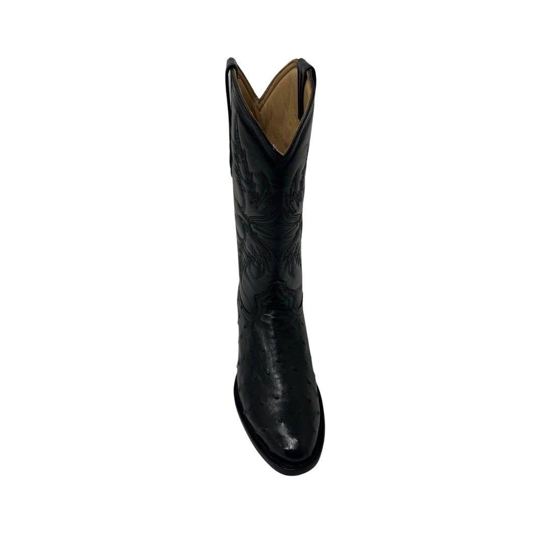 Pecos Bill Men's Black Ostrich Private Label Round Toe Boots