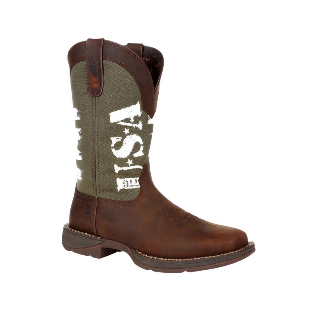 Rocky Boot Rebel Durango Men's Army Green USA Print Boot