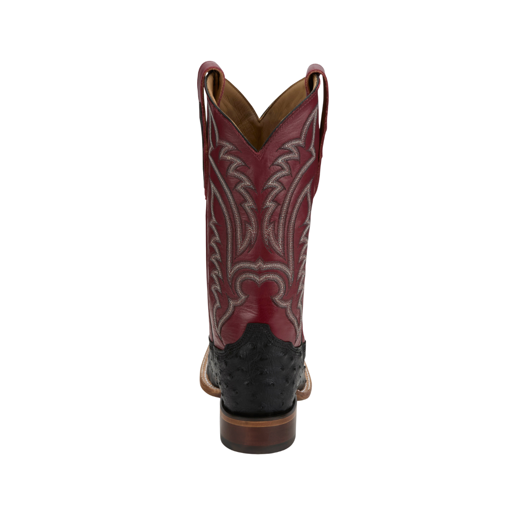 Tony Lama Men's Full Quill Ostrich Black Boots