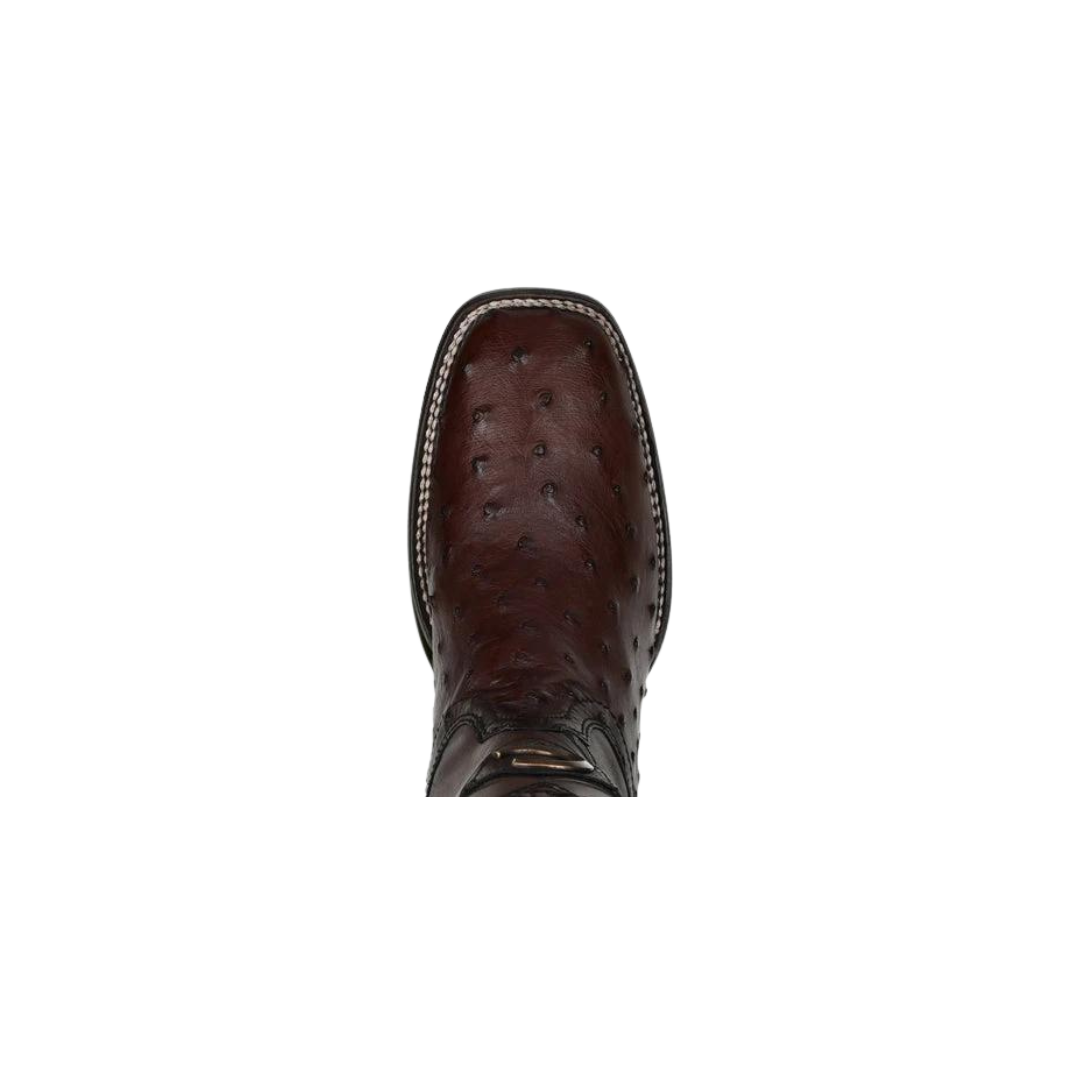 Cuadra Men's Brown Ostrich Laser & Embroidery Square Toe Boot