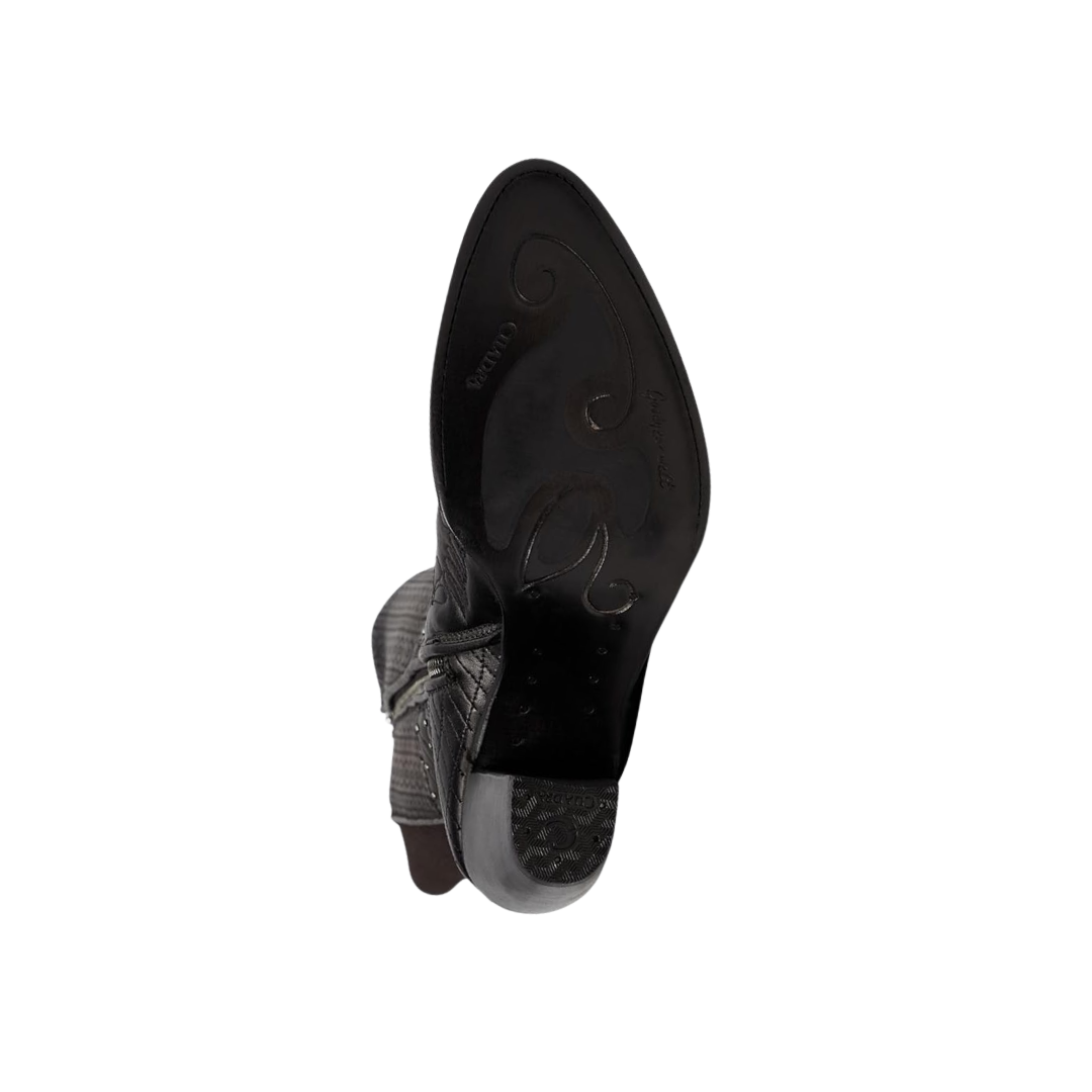 Cuadra Women's Embroidered Dark Brown Leather Boot