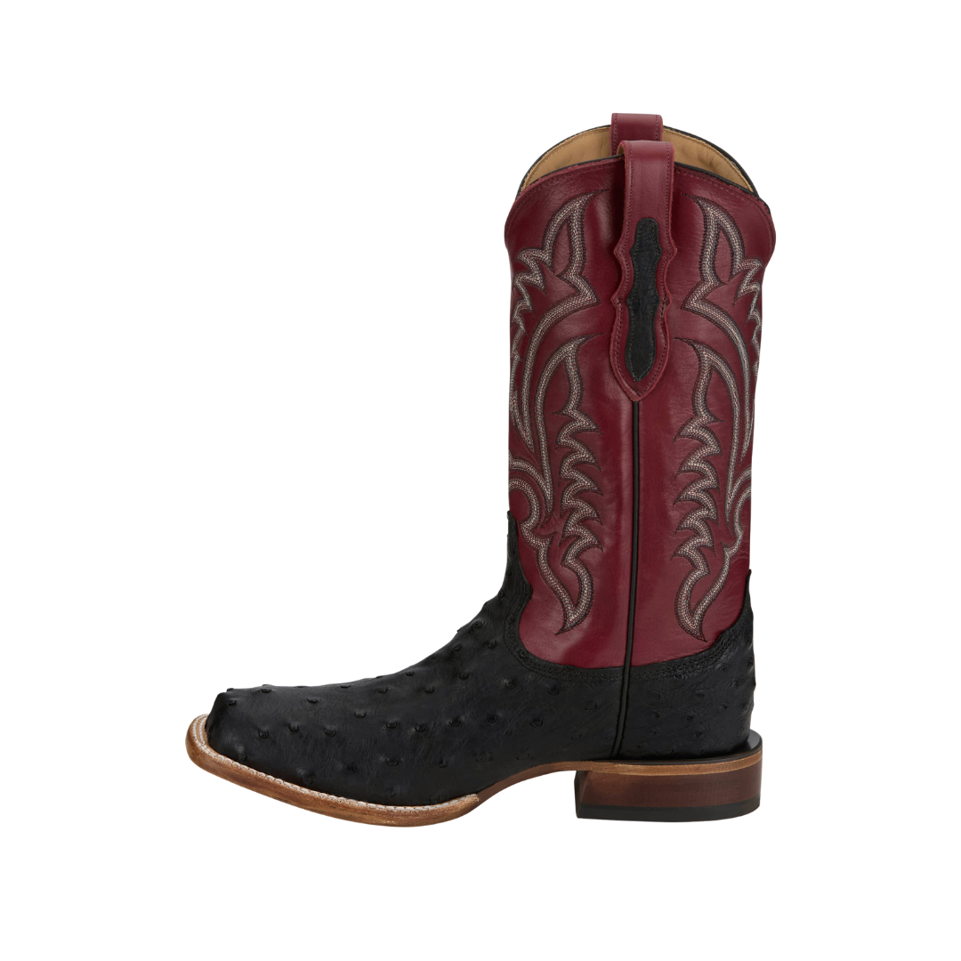 Tony Lama Men's Full Quill Ostrich Black Boots