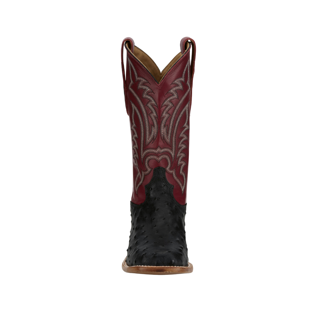 Tony Lama Men's Full Quill Ostrich Black Boots