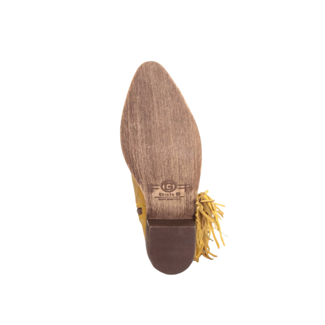 Corral Boots Women's Yellow Stud And Fringe Ankle Boots