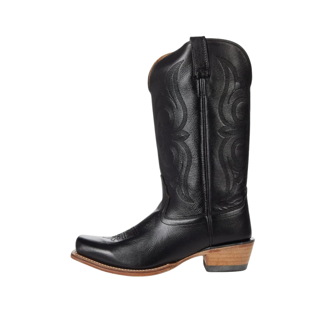 Old West Women's Leather Cowboy Black Boots