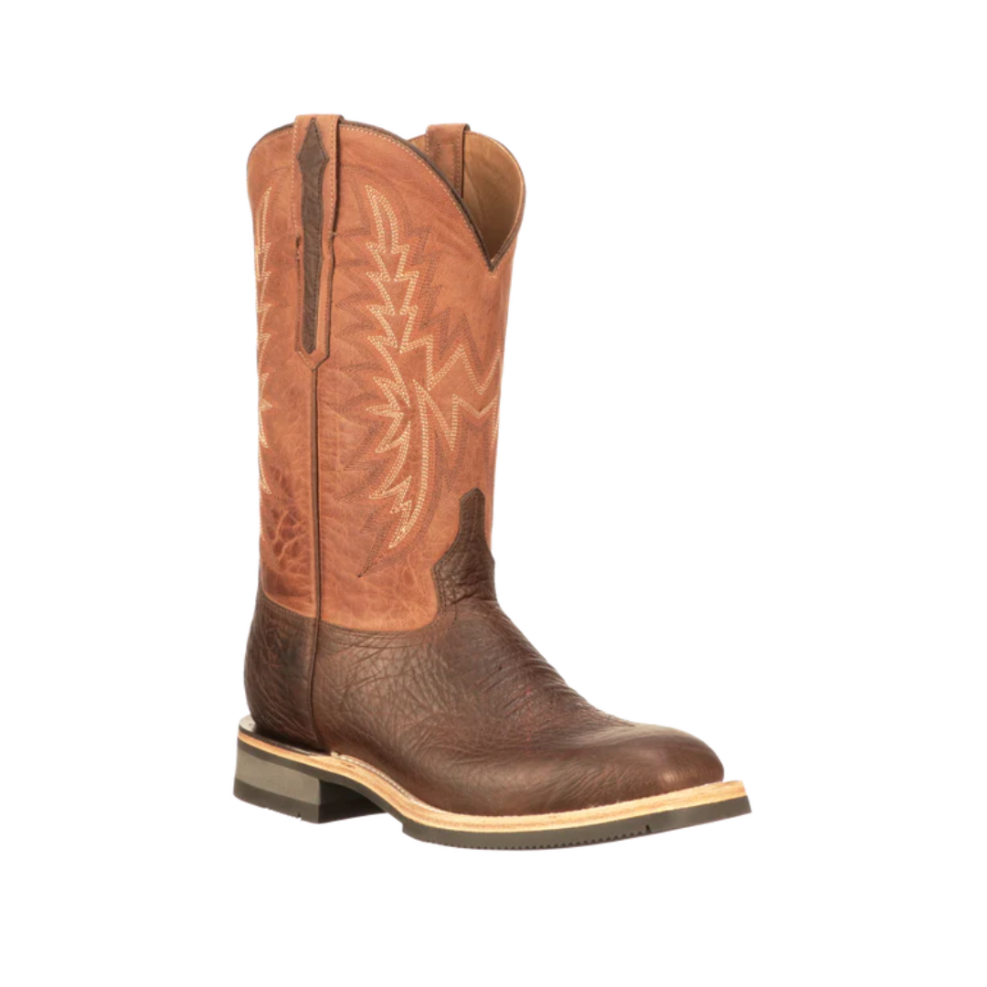 Lucchese Men's Rudy Peanuy Cowhide Chocolate Boot
