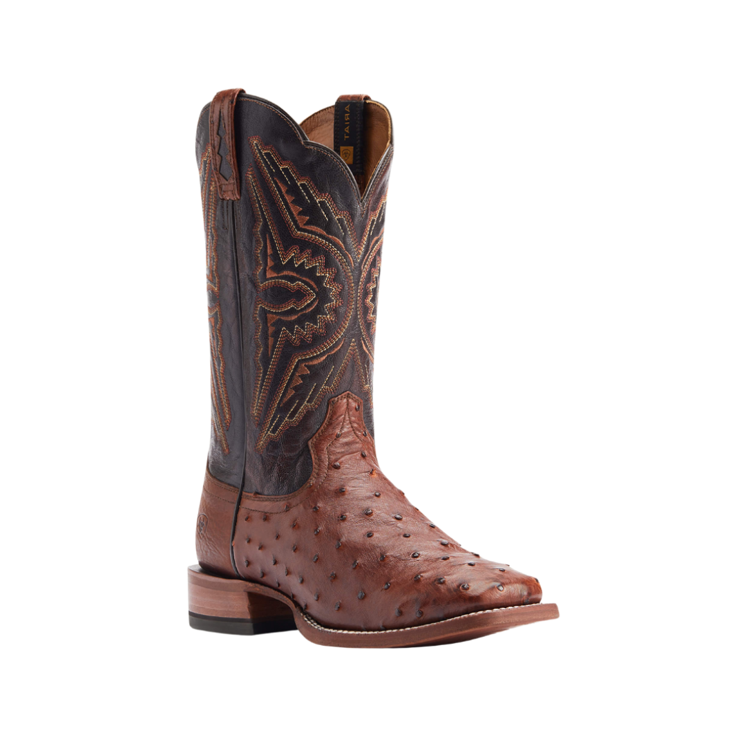 Ariat Men's Broncy Cinnamon Ostrich Brown Boots