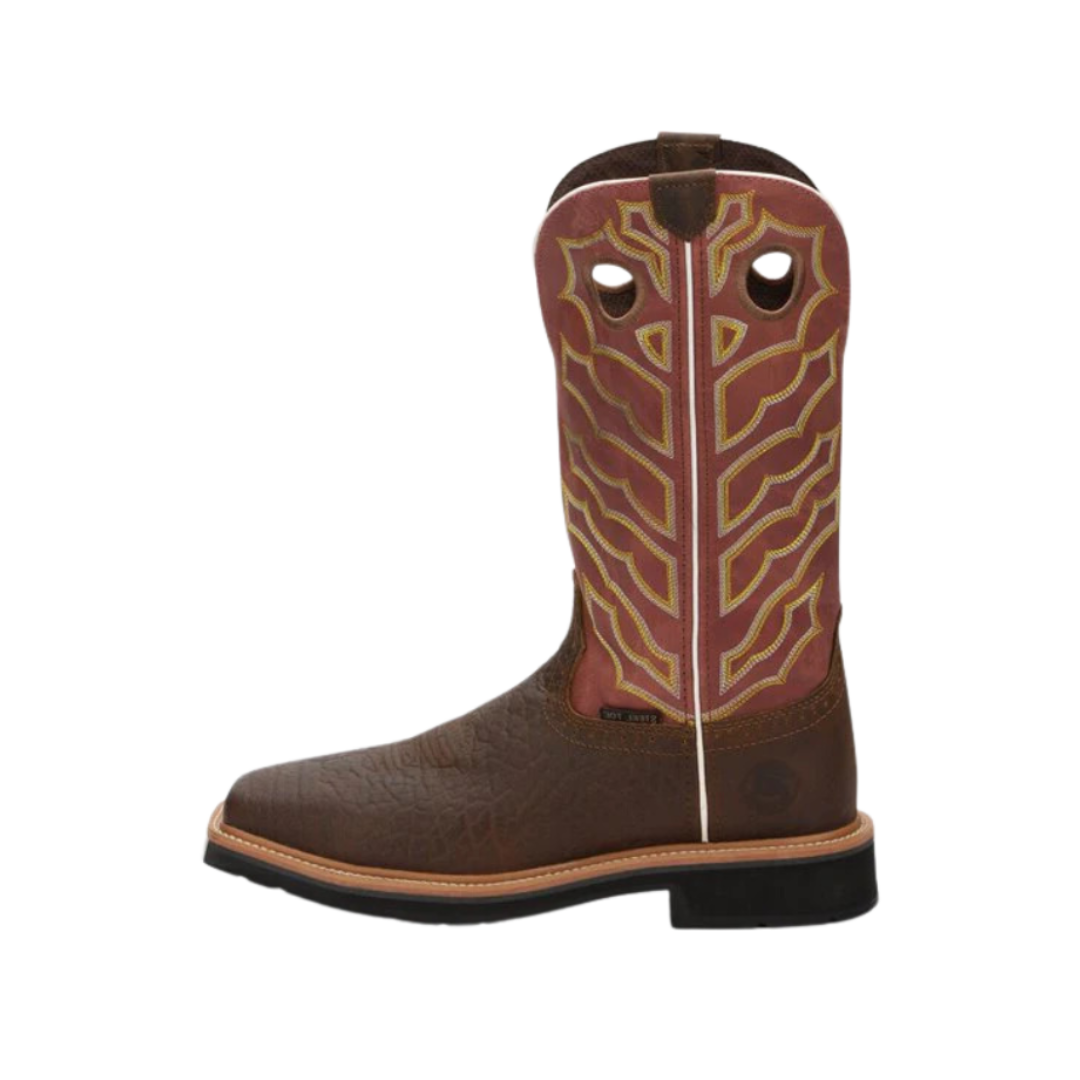 Justin Men's Negotiator Steel Toe Work Tan Boots