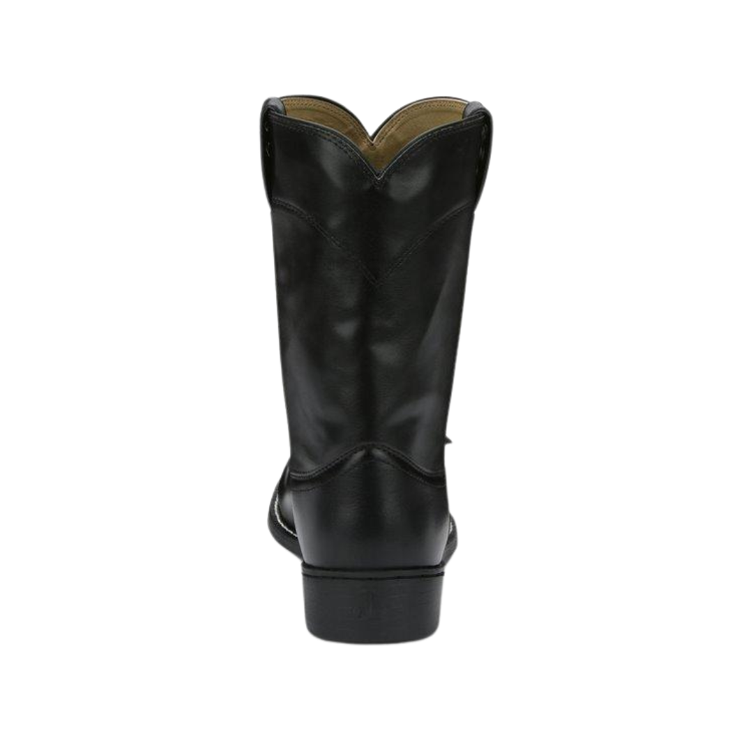 Justin Men's 10' Roper Toe Black Boots