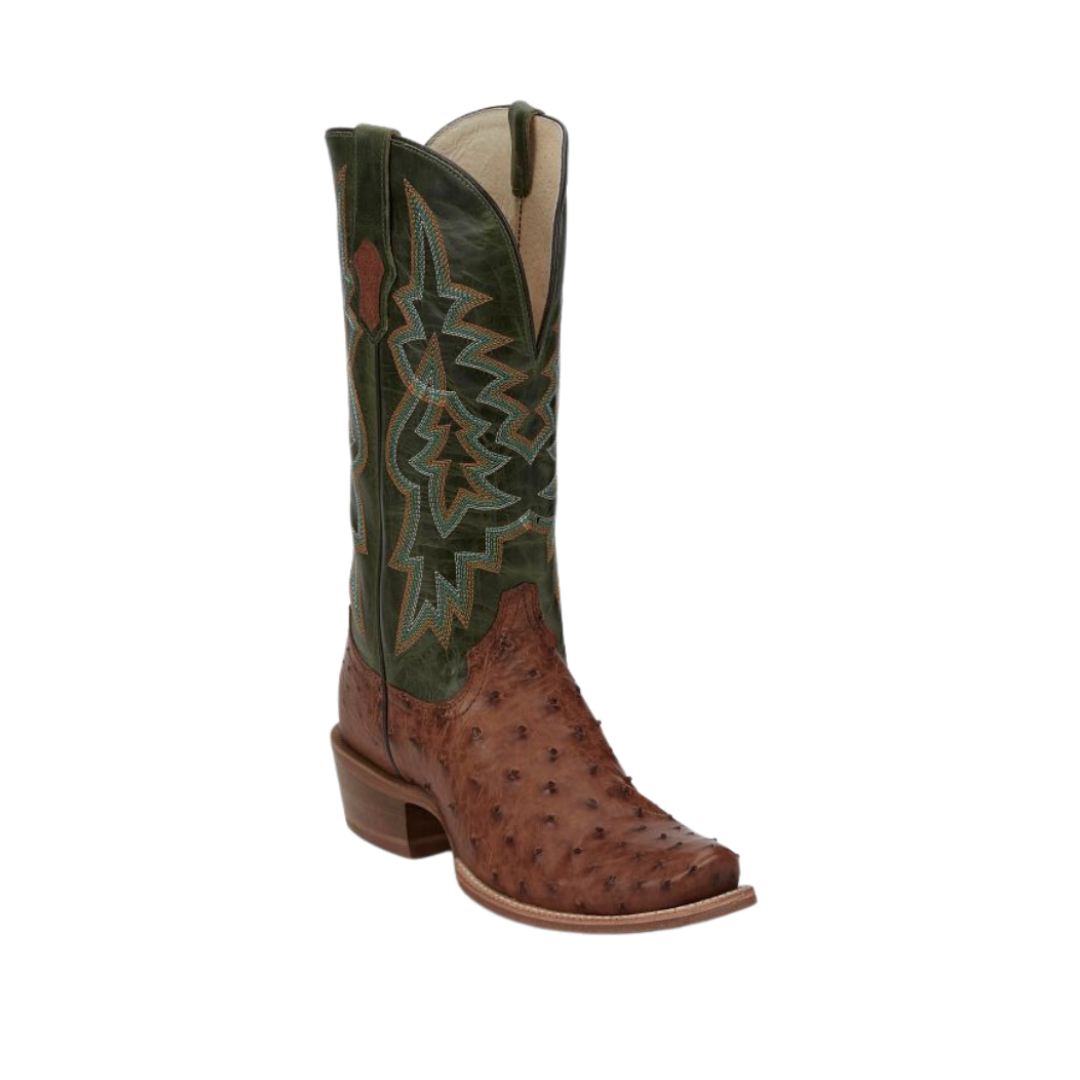 Tony Lama Men's Rylen Full Quill Ostrich Brown Boots