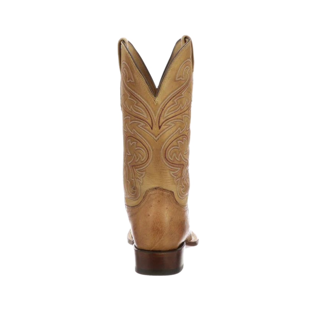 Lucchese Men’s Ostrich Square Toe Lance Brown Boots