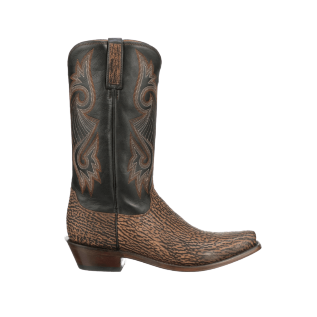 Lucchese Men's Mingus Exotic Shark Brown Boots