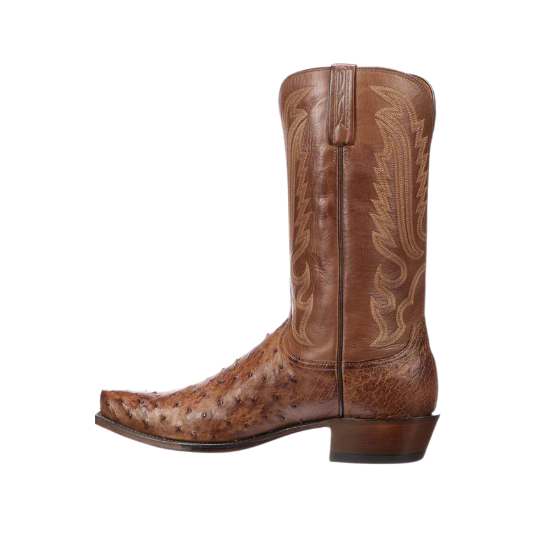 Lucchese Men’s Luke Full Quill Ostrich Barnwood Boots