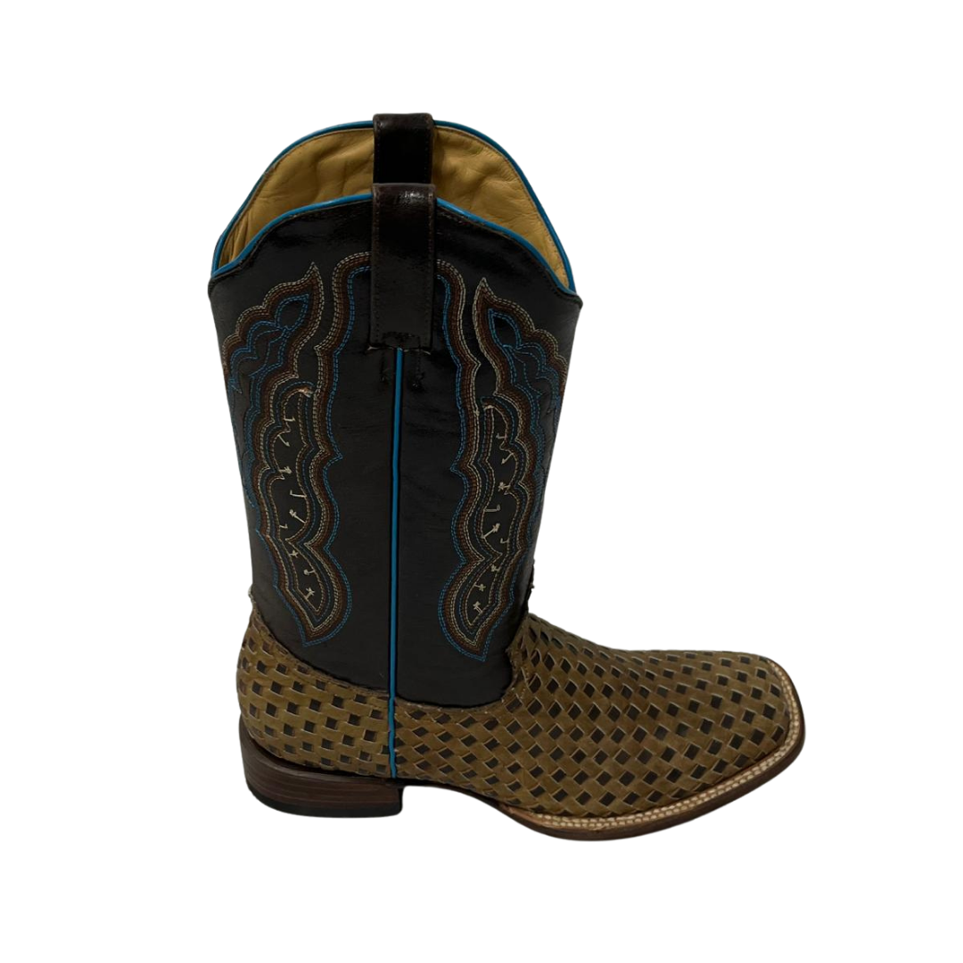 Pecos Bill Women's Square Toe Turquoise Accent Boots