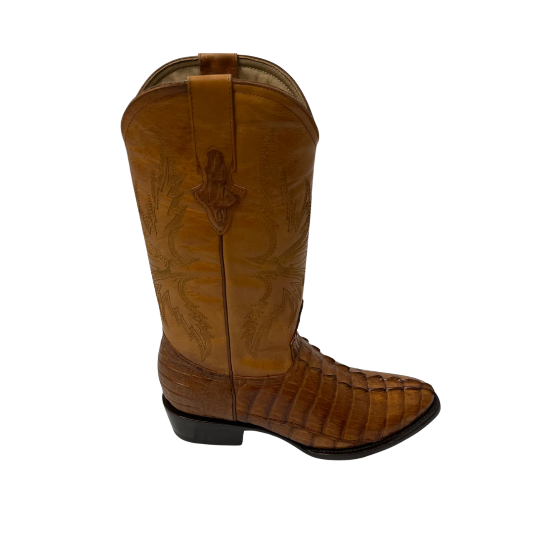 Pecos Bill Men's Cognac Caiman Round Toe Boots