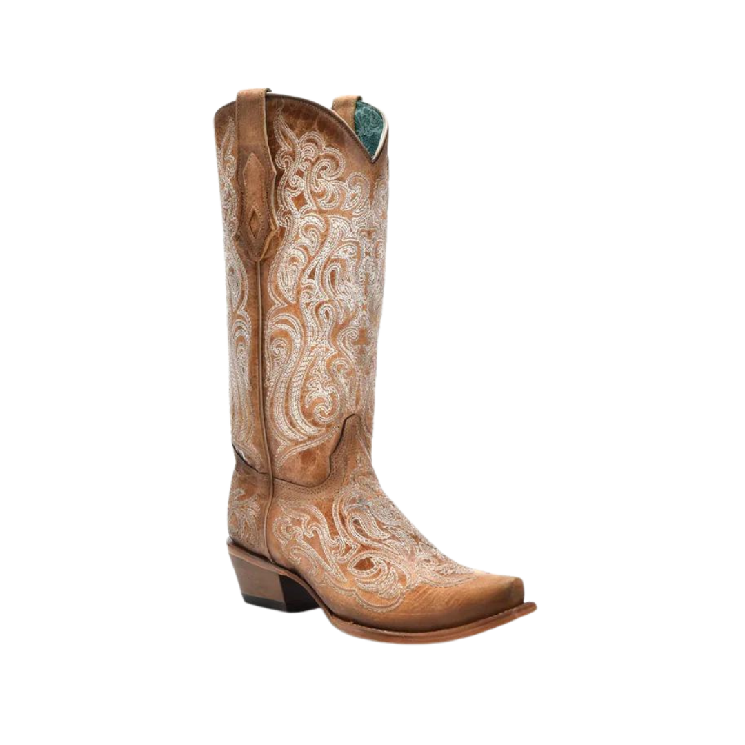 Corral Women's Crackled Straw Blue Boot