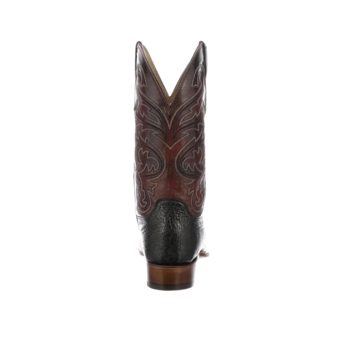 Lucchese Men's Lance Ostrich Black Boots