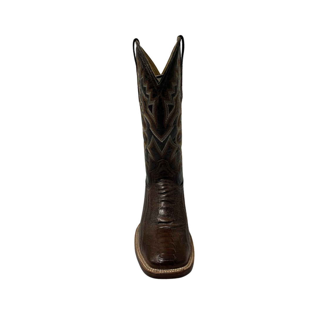 Pecos Bill Men's Ostrich Leg Square Toe Brown Boots