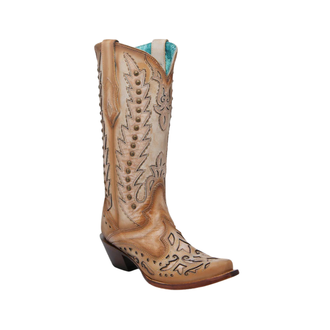 Corral Women's Embroidery Overlay Cowboy Sand Boots