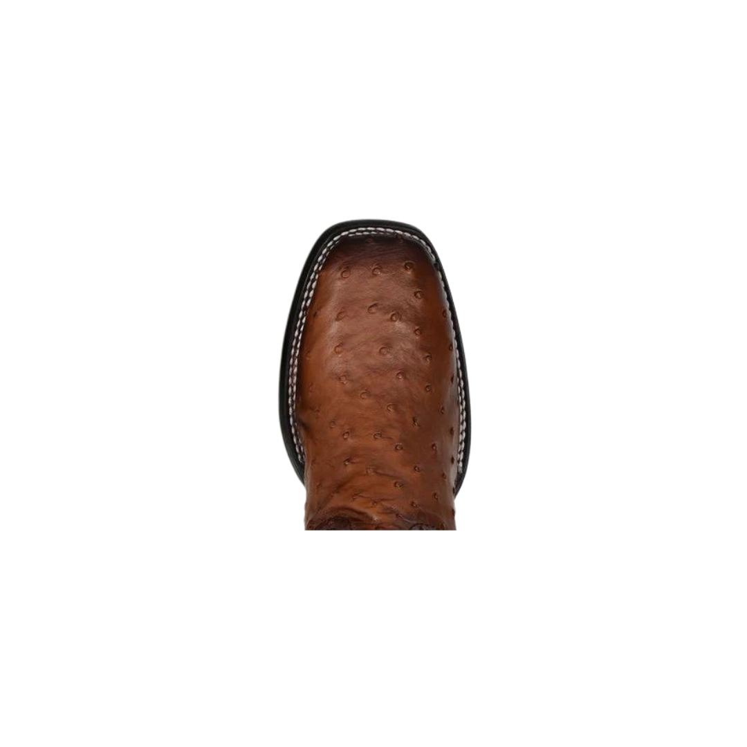 Cuadra Men's Brown Ostrich Laser & Embroidery Square Toe Boot