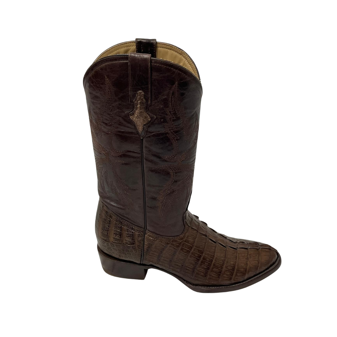 Pecos Bill Men's Caiman Round Toe Brown Boots