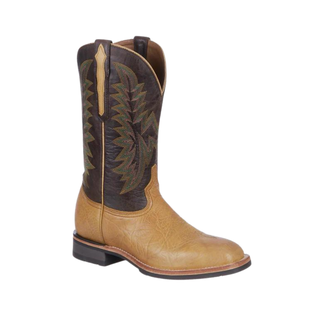 Lucchese Men's Rudy Cowhide Tan Chocolate Boots