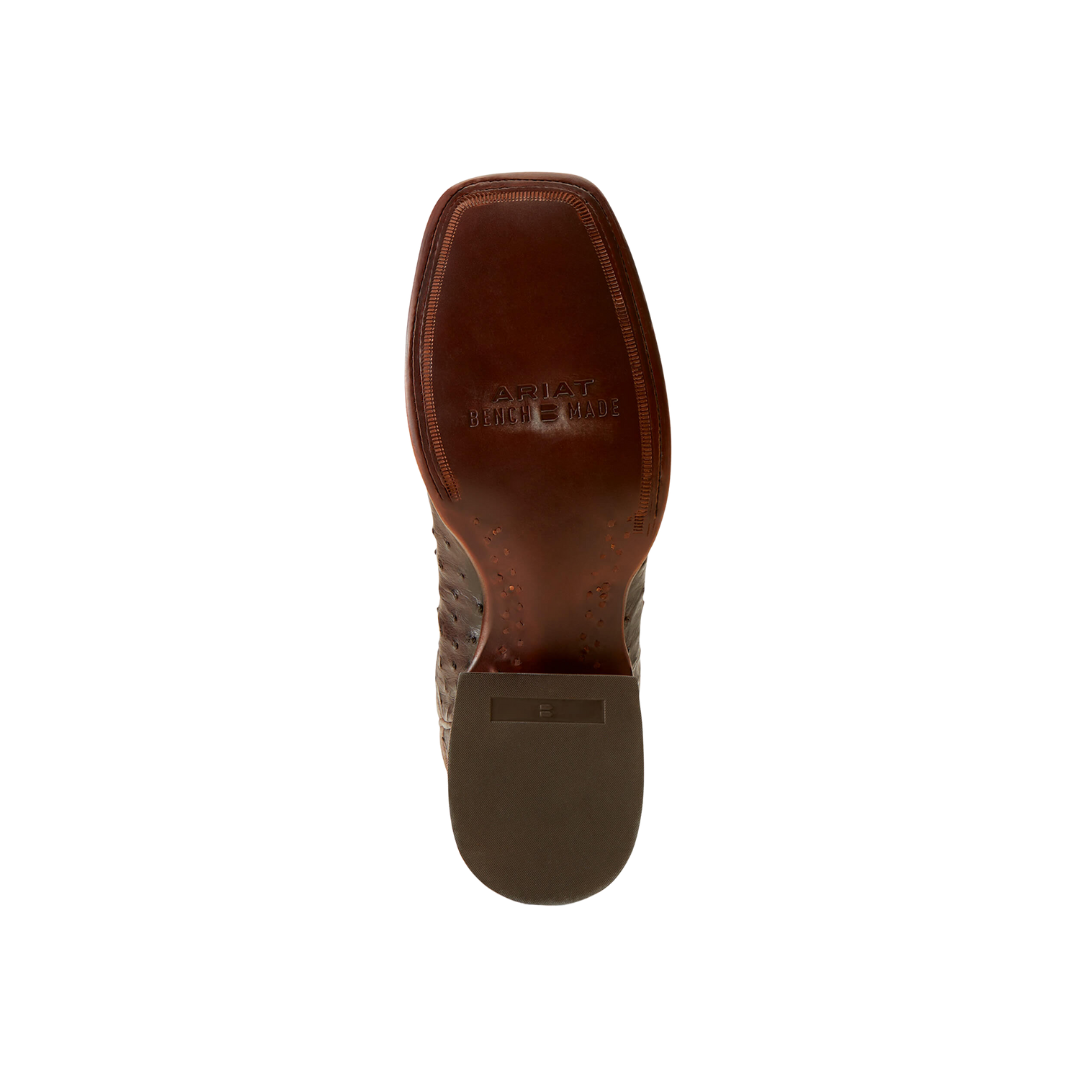 Ariat Men's Bench Made Expresso Quill Ostrich Exotic Boots