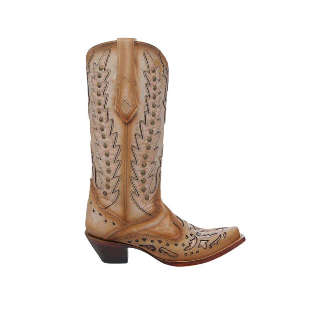 Corral Women's Embroidery Overlay Cowboy Sand Boots