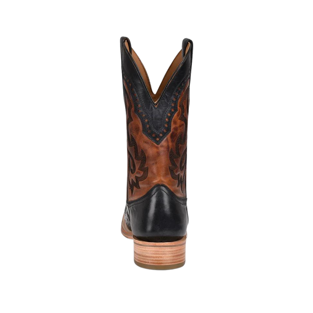 Corral Men's Alligator Overlay and Embroidered Western Black Boots