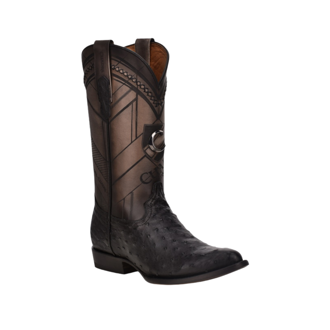 Cuadra Men’s Black Ostrich Laser & Woven Boot
