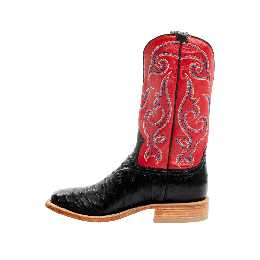 Hyer Men's Jetmore Full Quill Ostrich Red Cowboy Boots